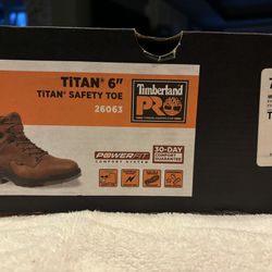Size 8 Timberland PRO Boots: Men's Black 26063 TiTAN Safety Toe EH 6" Work Boots