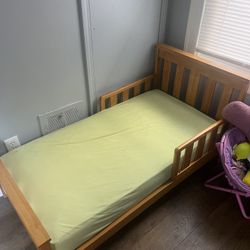 Kids Wooden Bed With Mattress 