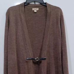 One World Brown Long Cardigan Duster  Size M