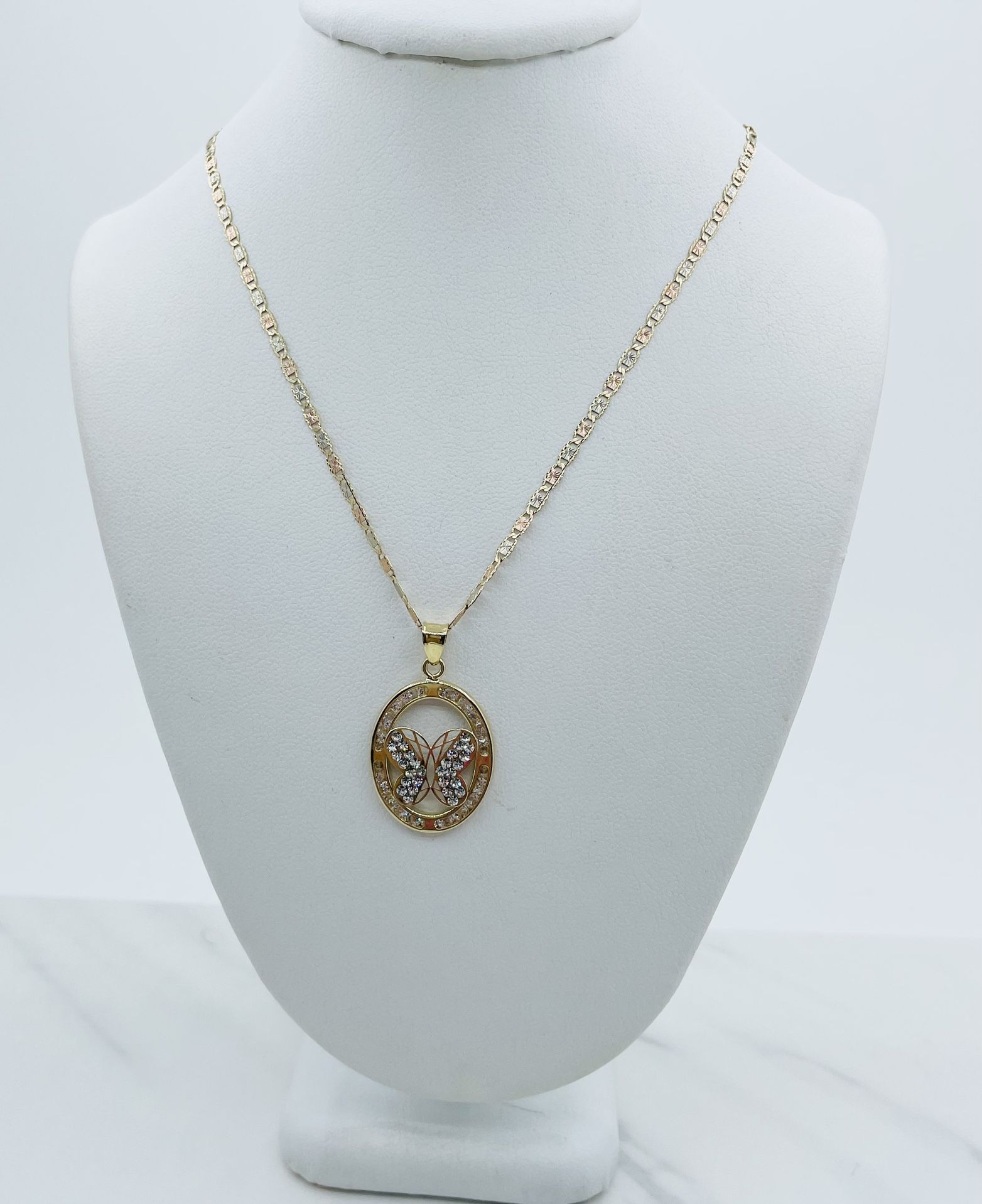 ❤️ 10k Real gold pendant butterfly and necklace ❤️ 20” Cadena Y Dije Mariposa 10k