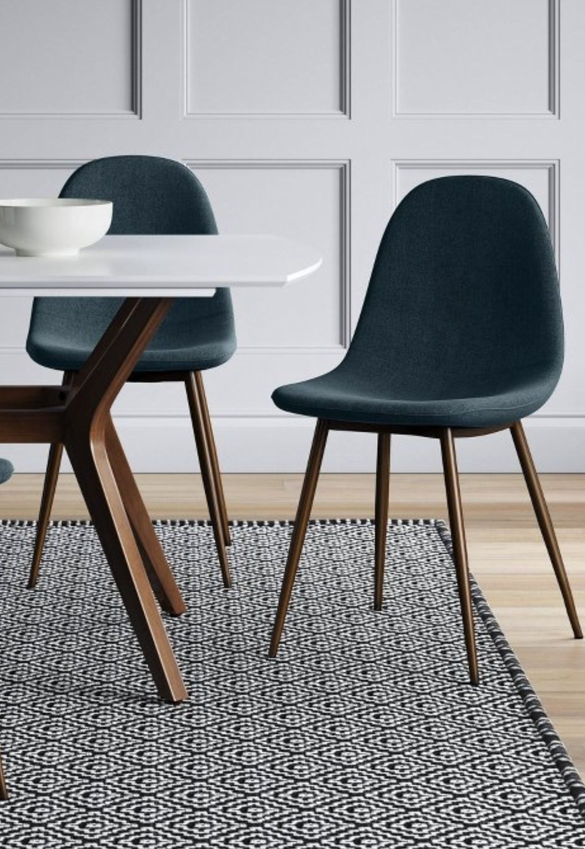 2pk Copley Dining Chairs Teal Threshold*™: Upholstered, Metal Legs