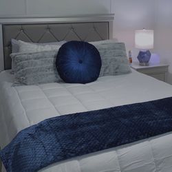 Grey Bed (mattress & frame)Nightstand, Dresser, 