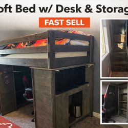 Loft Bed w/ Desk & Storage