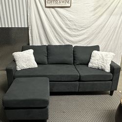 Free Delivery - Sectional couch with moveable ottoman