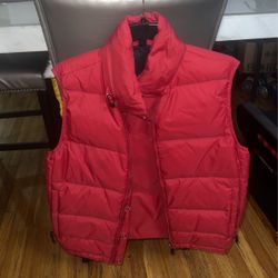 Reversible Down Red Mens Vest Size m 