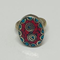 Vintage Silver Sterling Tribal or Southwest Moroccan Ring size 6