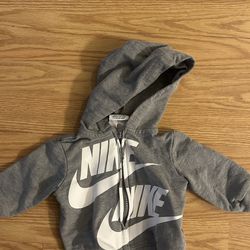 Boys 3months Gray Nike Hooded Hoodie Sweatshirt