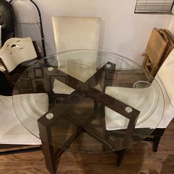 4ft Glass Dining Table