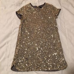 Gold sparkly festive girls dress