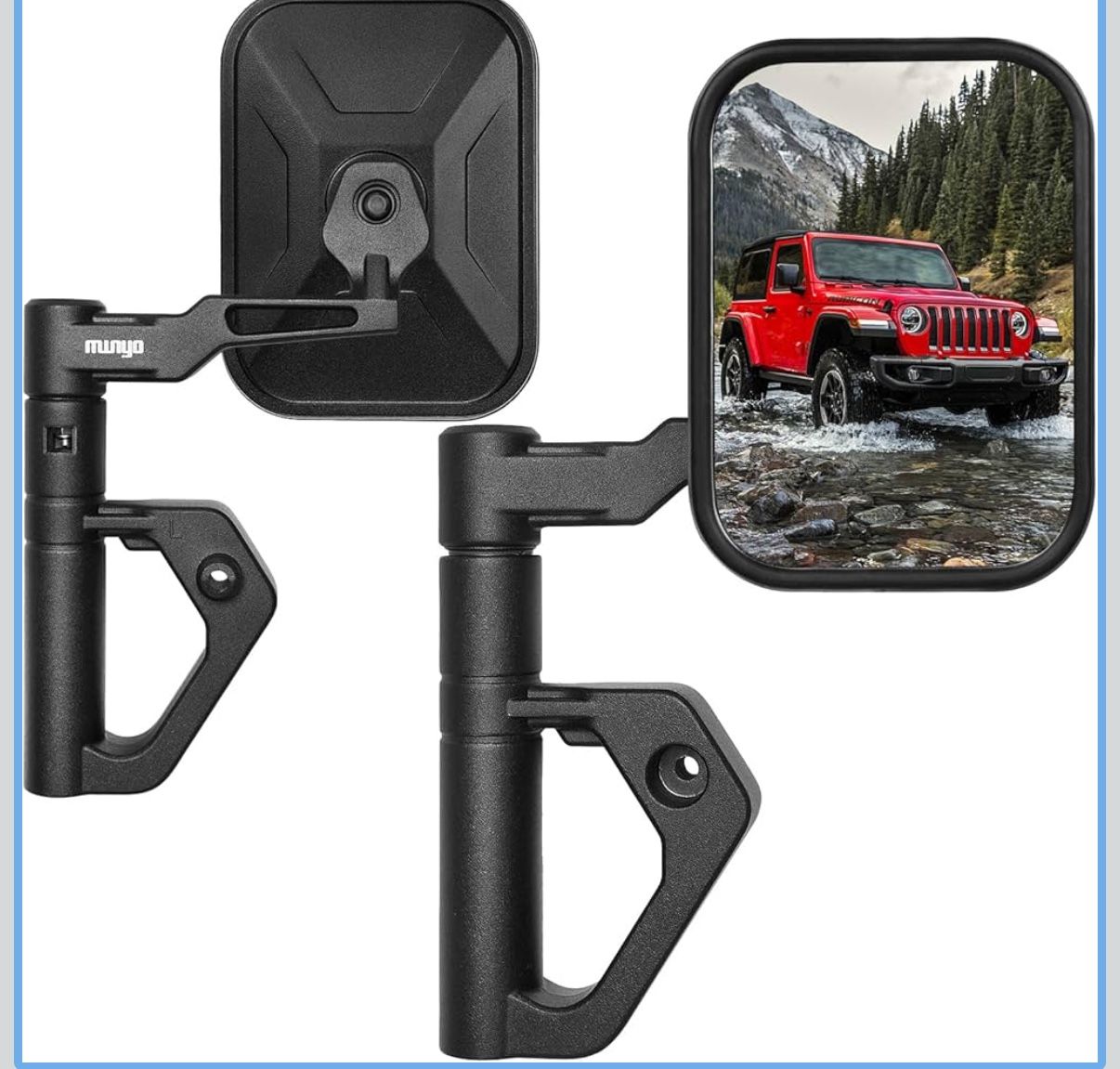 Wrangler Mirrors Doors Off Compatible with Jeep Wrangler JK JL JT Gladiator & Unlimited 2007-2025, MWNYO All-Aluminum Alloy Side View Doorless Road Mi