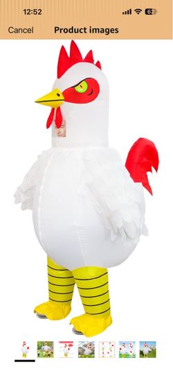 Seeds of Light Inflatable Chicken Costume Adult Funny Halloween Costumes Blow up Chicken Costumes for Men Women Cosplay Party Easter