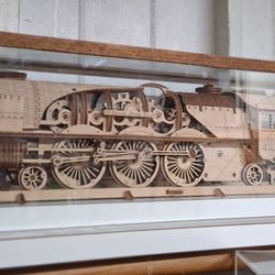 HAND CRAFTED WOODEN TRAIN IN CASE