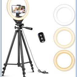 10'' Ring Light with 50'' Extendable Tripod Stand,