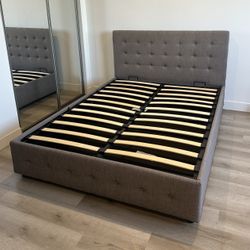 Queen-size Bed Frame With Hydraulic Storage