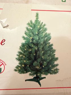 Like New 4 Foot Fake Christmas Tree with White Lights