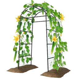 Garden Arch Trellis for Climbing Plants Outdoor, 7ft Tall Plants Support Trellis for Climbing Vine Tomato Vegetable Flower Fruit, Cucumber Trellis for