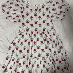 Girl’s White Floral Dress