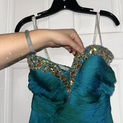 Teal prom dress Size 2