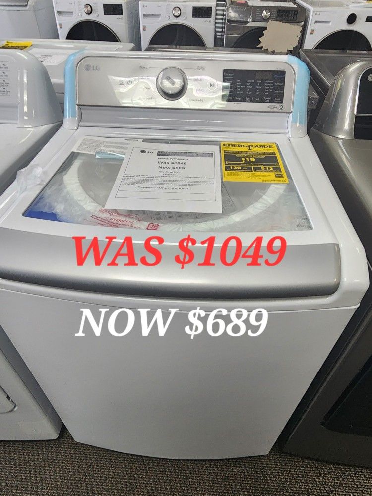 5.5 Cu. Ft. Large Capacity Smart Top Load Washer With Impeller, Neverrust Drum , Turbo Wash 3d