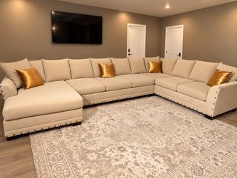 3 piece beige sectional couch