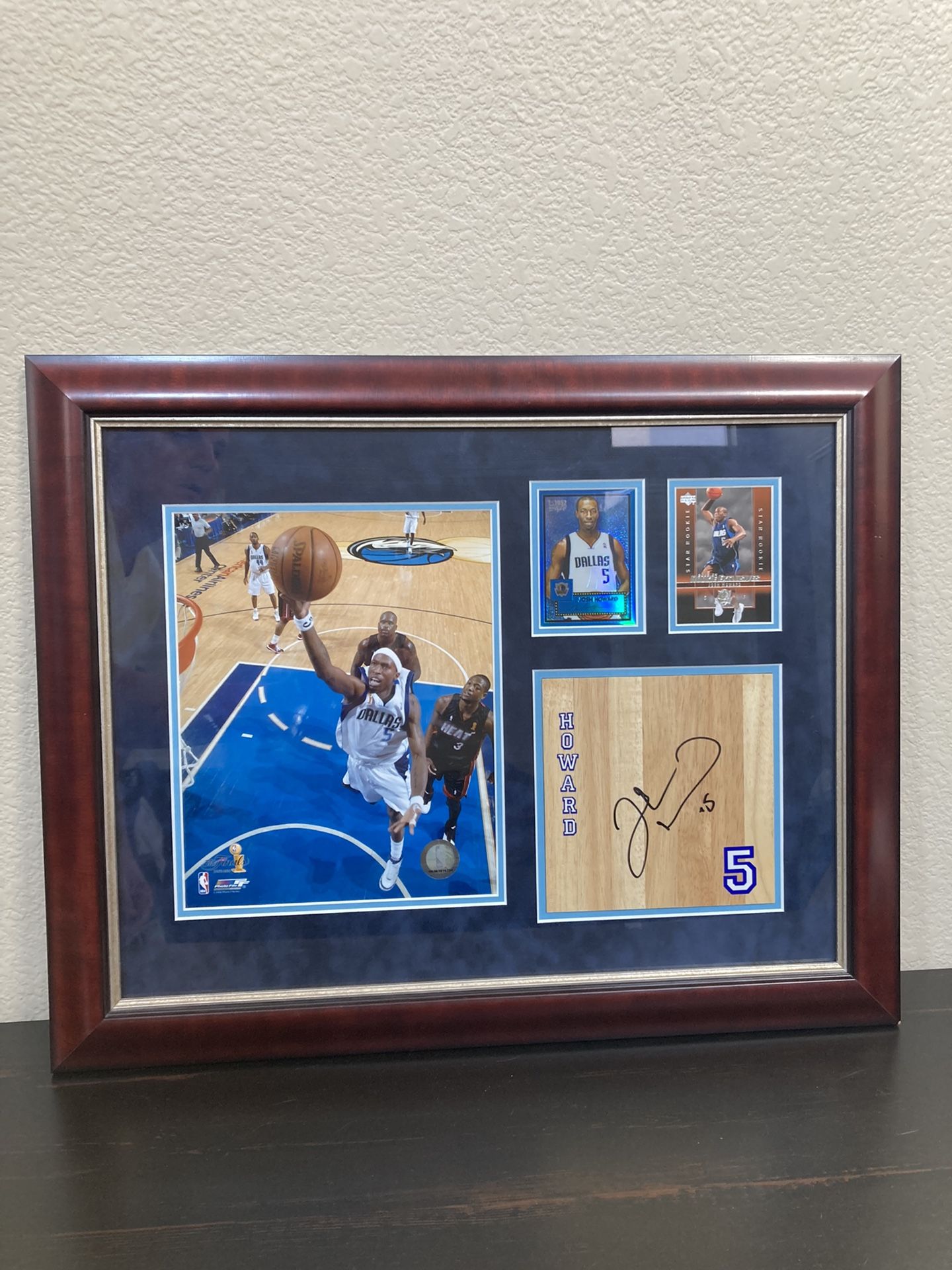Josh Howard Signed Frame Dallas Mavs