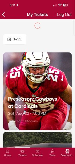 Front Row Club Cardinals Season Tix