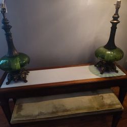 Weiman Made Marble Top Desk With Pull Out Drawer And Chair 