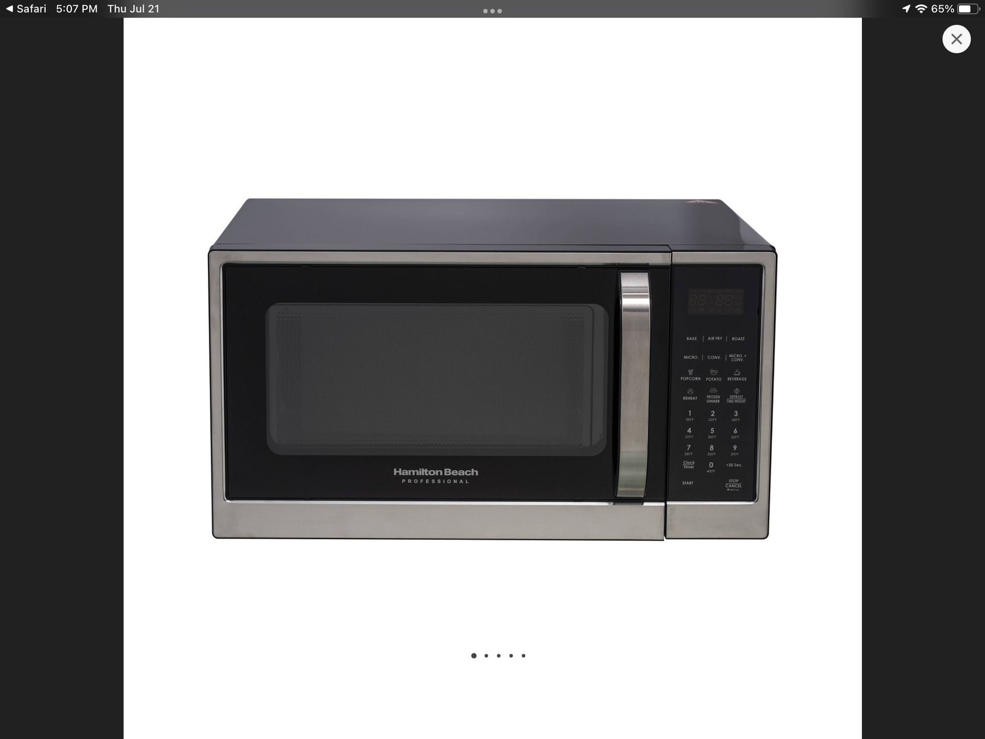 Hamilton Beach Professional 3+1 Convection Oven + Air Fryer  + Microwave  1.3 cu. ft