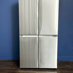 Samsung 23 cu. ft. Counter Depth 4-Door French Door Refrigerator with Beverage Center in Stainless S