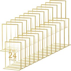 24 Pack Gold Acrylic Sign Holder, Double Sided Clear photo frame Wedding Table Number 4x6