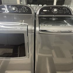 Large Whirlpool Cabrio Grey Set With Warranty 
