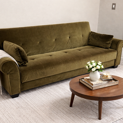 Luxury Green Velvet Sleeper Sofa