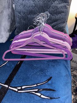 Purple Velvet Clothes Hangers Set