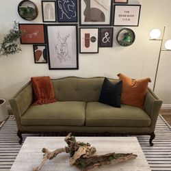 Gorgeous vintage green couch 