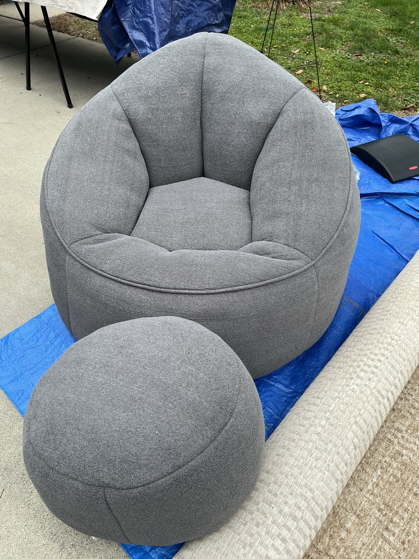 Chair & Ottoman Bean Bag Style
