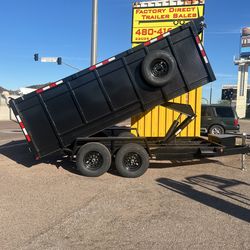 14x8.5x4 with a factory warranty Dump Trailer we do financing