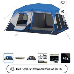 Ozark Trail 10-Person 14' x 10' Lighted Instant Cabin Tent  BRAND NEW IN THE BOX!  -$125