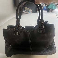 Kate Spade Black Pebbled Women’s Leather Satchel Handbag with Braided Handles