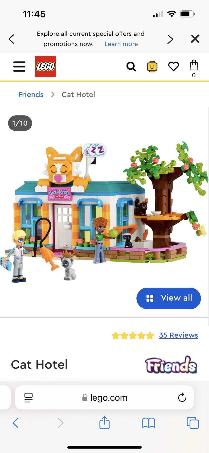 LEGO Friends Cat Hotel 41742, Pet Care Toy with Kittens