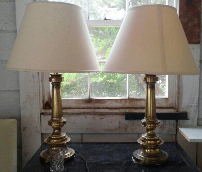 Pair of brass #Stiffel brand vintage lamps