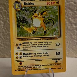 Pokémon TCG Raichu Base Set 14/102 Holo Rare 1999 Wizards English