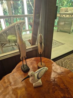 Wooden bird display