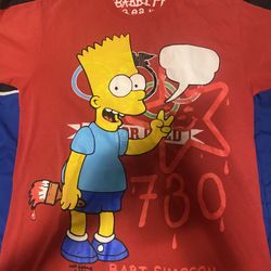 Ass Pizza Bart Simpson Shirt  Size Large 