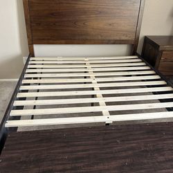Queen bed frame and nightstand