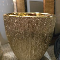 Gold Spun Textured Vase