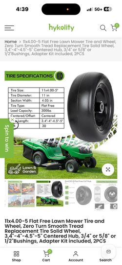 2pc Lawnmower wheels