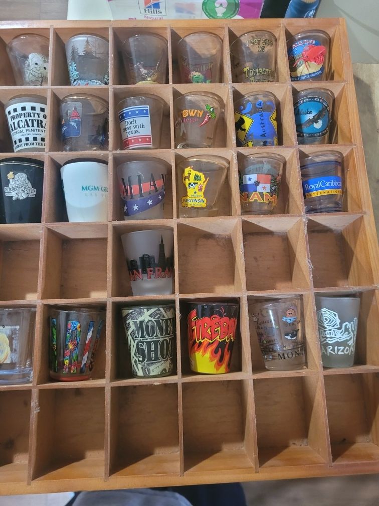 Shot Glass Collection & Rack