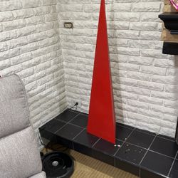 Metal 4’ Tall Sculpture Base Is 11”x11”x11” 