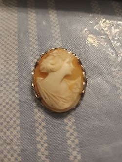 Victorian carved cameo sterling silver