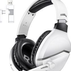 Brand new Wireless Gaming Headset with Noise Canceling Microphone for PS5, PC, PS4, 2.4G/Bluetooth Gaming Headphones with USB and Type-c Connector, Wi